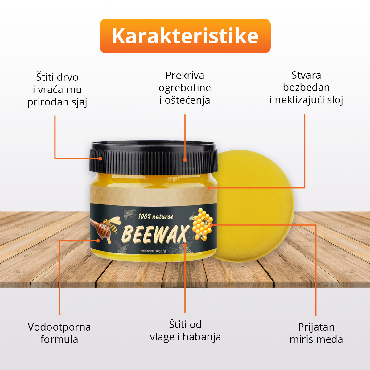 BeeWax - Prirodni pčelinji vosak za poliranje drveta