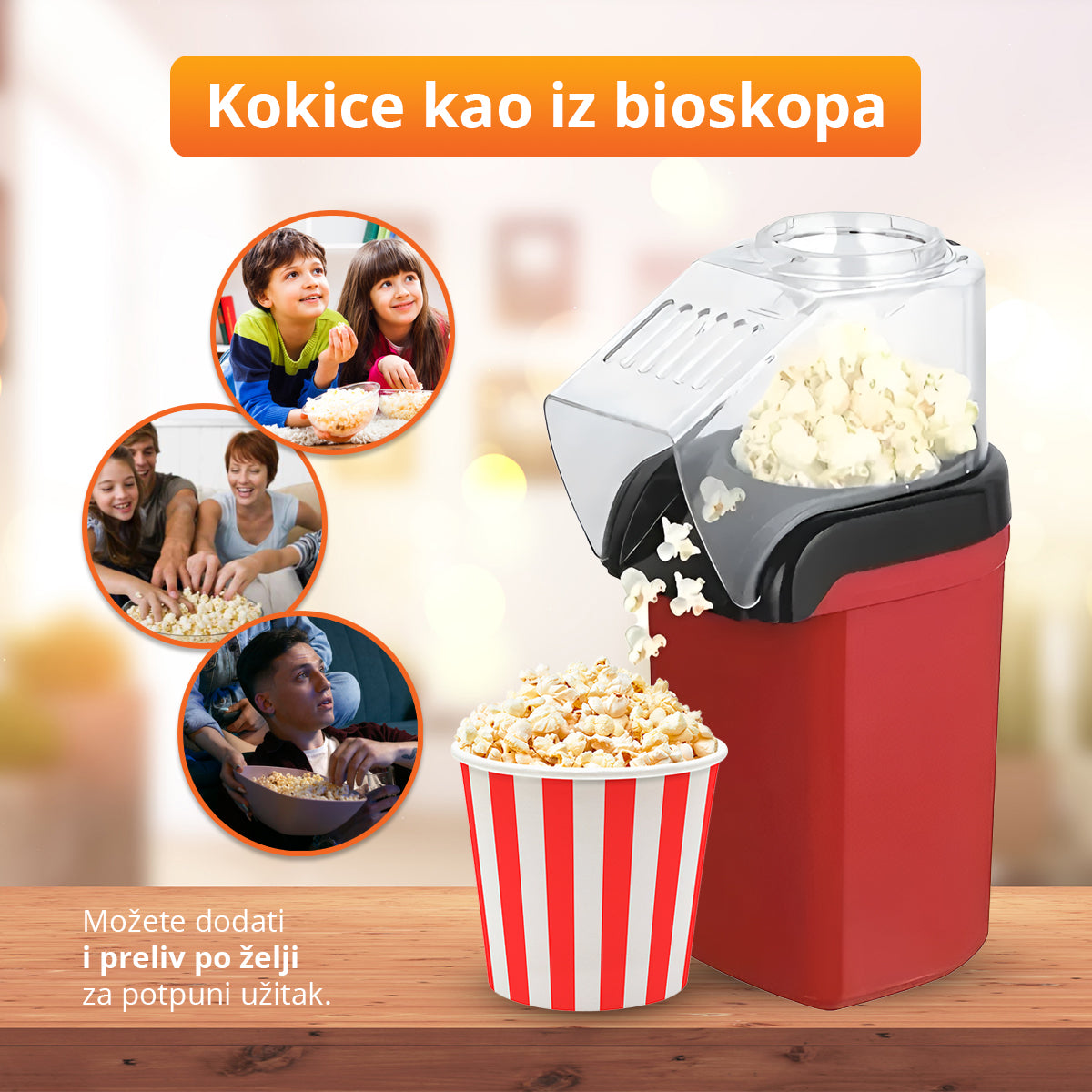 Aparat za pravljenje kokica bez ulja